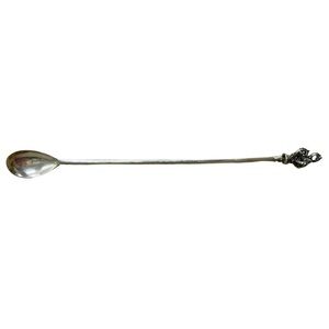 Vintage Sterling Silver Ornate Bar Spoon – Long Handle